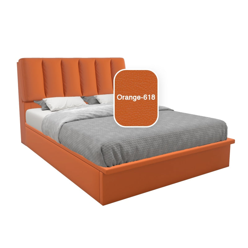 KHJ29-FAUXLEATHERSTORAGEBEDFRAMEORANGEcopy