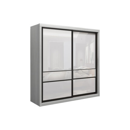 Cleo Series 7.5FT Wardrobe C (White Wash)