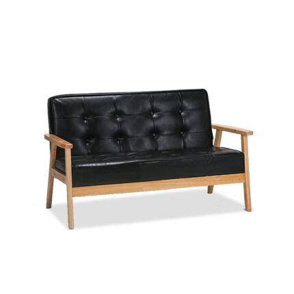 Sarah Faux Leather 2 Seater Sofa Black